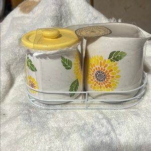Sunflower Ceramic Jar and Pitcher Set